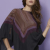 Leather Laced Poncho - Plum Terracotta