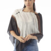 Leather Laced Poncho - Black & White