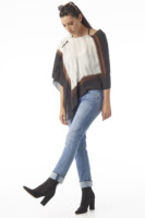 Leather Laced Poncho - Black & White - Image 2