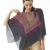Leather Laced Poncho - Plum Terracotta - Image 3