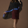 Black Poncho with Sunny Blue Border (XL) - Image 3